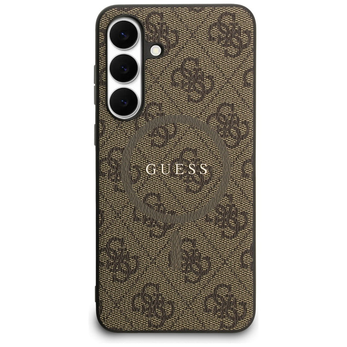 Guess 4G Ring Classic Logo MagSafe case for Samsung Galaxy S25 FE - brown