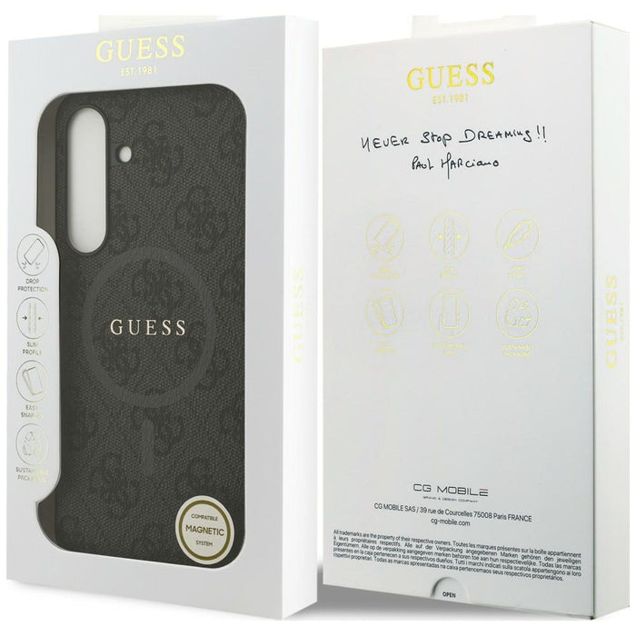 Guess 4G Ring Classic Logo MagSafe case for Samsung Galaxy S25 FE - black