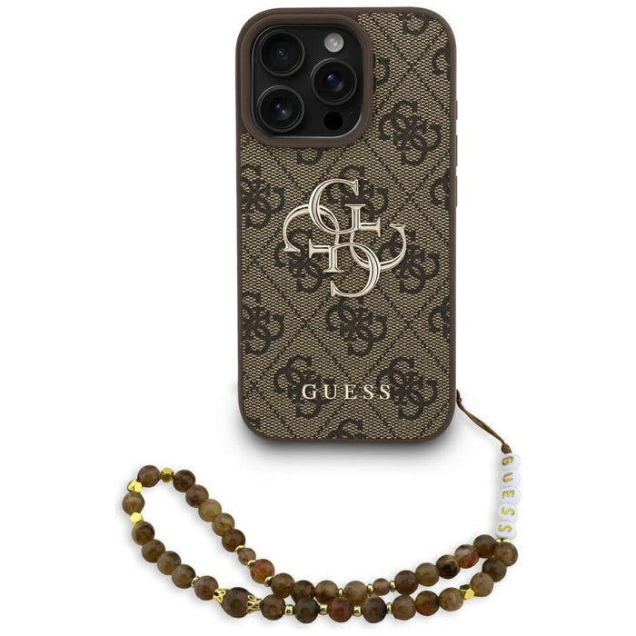 Guess 4G Strap 4G Classic Logo Case for iPhone 16 Pro - Brown