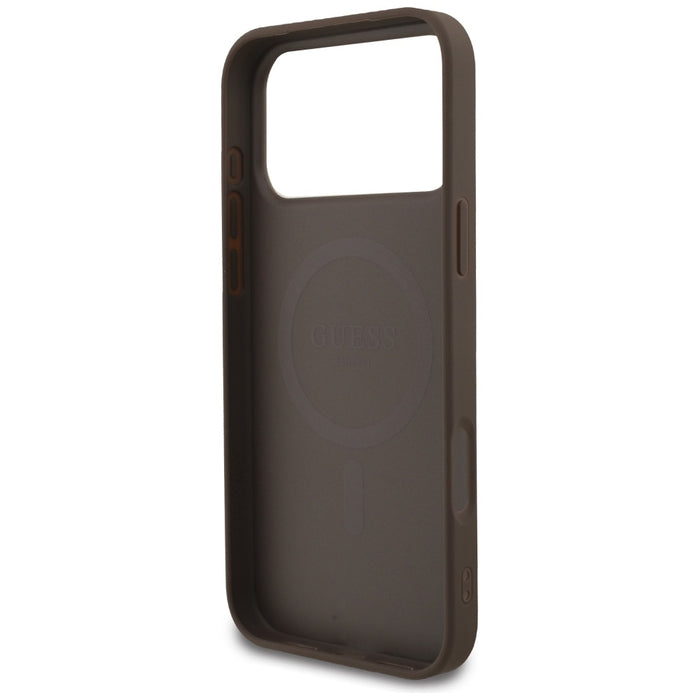 Guess 4G Strap Triangle Logo MagSafe Case for iPhone 17 Pro Max - Brown