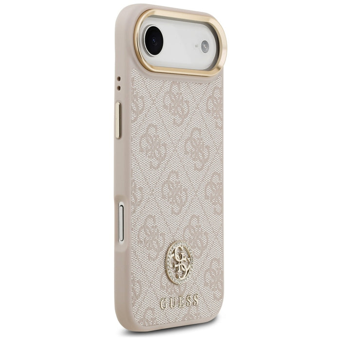 Guess 4G Strass Logo &amp; Big Strap Metal Buttons MagSafe Case for iPhone Air - Pink
