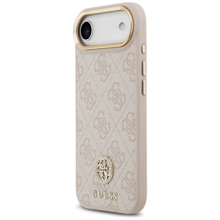 Guess 4G Strass Logo &amp; Big Strap Metal Buttons MagSafe Case for iPhone Air - Pink