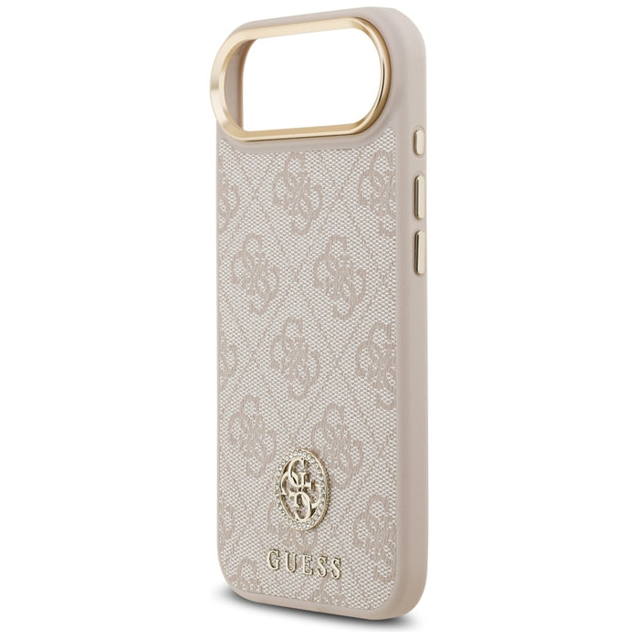 Guess 4G Strass Logo &amp; Big Strap Metal Buttons MagSafe Case for iPhone Air - Pink
