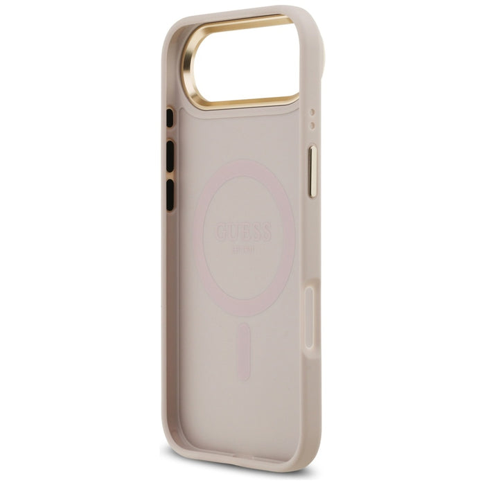 Guess 4G Strass Logo &amp; Big Strap Metal Buttons MagSafe Case for iPhone Air - Pink
