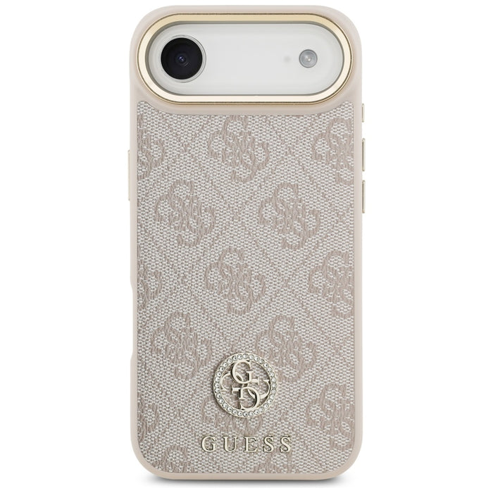 Guess 4G Strass Logo &amp; Big Strap Metal Buttons MagSafe Case for iPhone Air - Pink