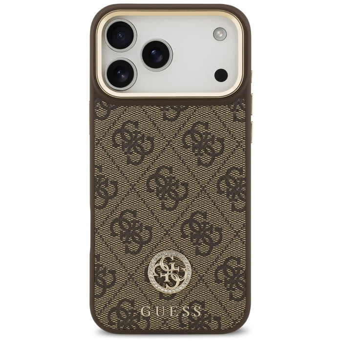 Guess 4G Strass Logo MagSafe Case for iPhone 17 Pro Max - Brown