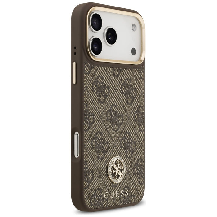 Guess 4G Strass Logo MagSafe Case for iPhone 17 Pro Max - Brown