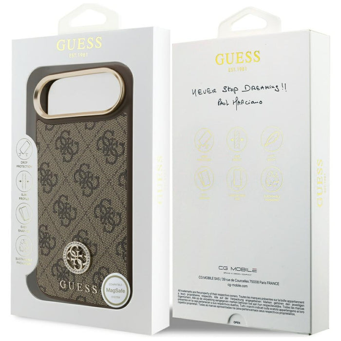 Guess 4G Strass Logo MagSafe Case for iPhone Air - Brown