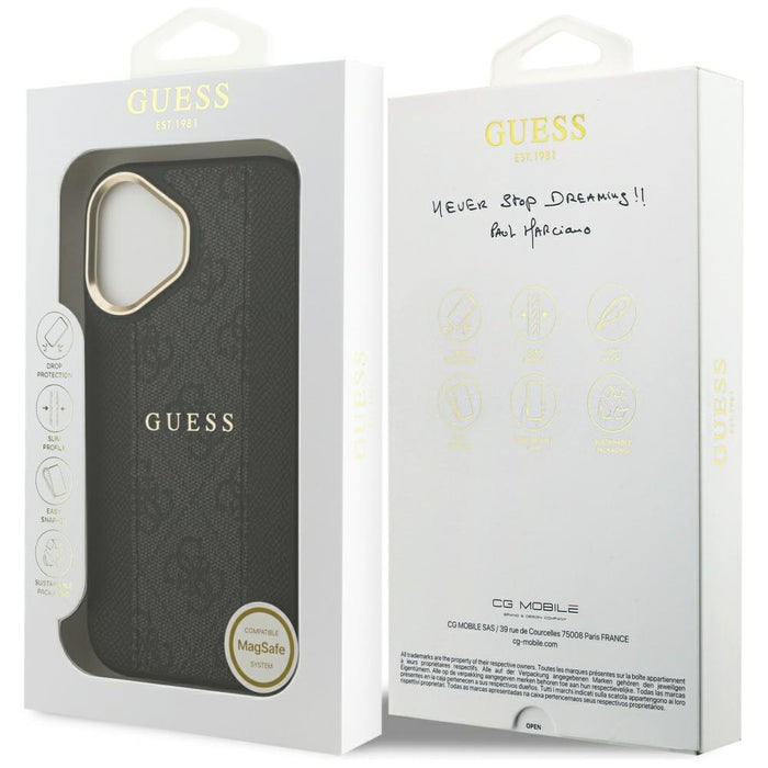 Guess 4G Stripe MagSafe case for iPhone 17 - black
