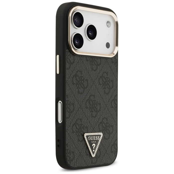 Guess 4G Triangle Logo MagSafe Case for iPhone 17 Pro - Black and Gold