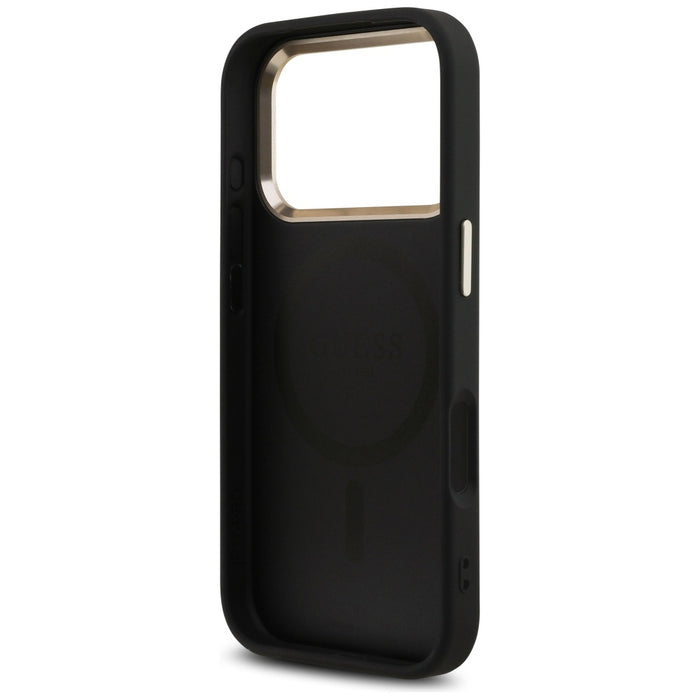Guess 4G Triangle Logo MagSafe Case for iPhone 17 Pro - Black and Gold