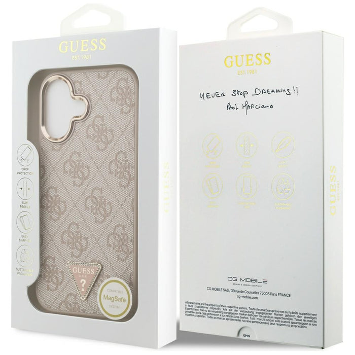 Guess 4G Triangle Logo MagSafe Case for iPhone 17 - Rose Gold