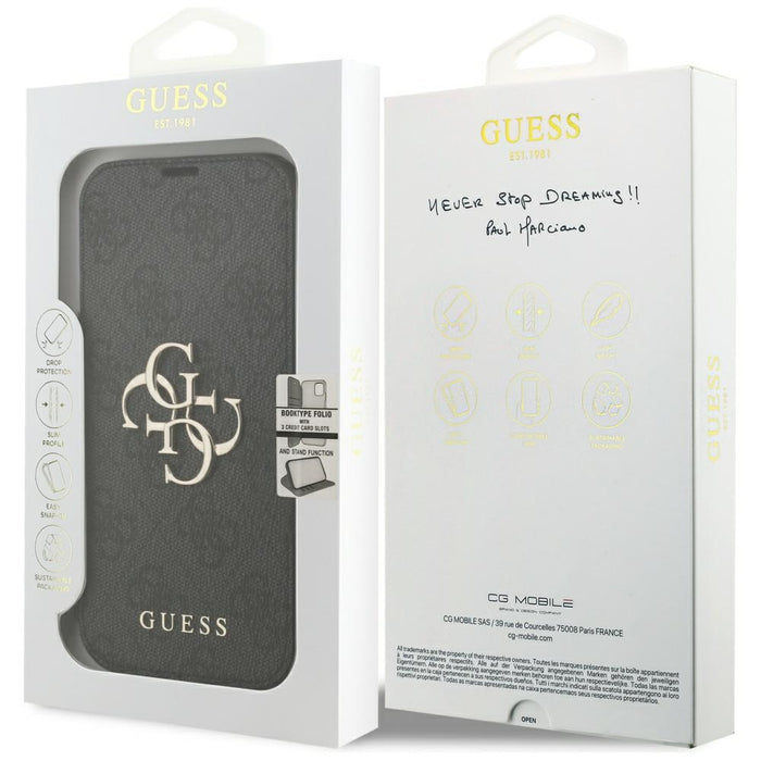 Guess Book 4G Metal Logo Case for iPhone 17 Pro - Black