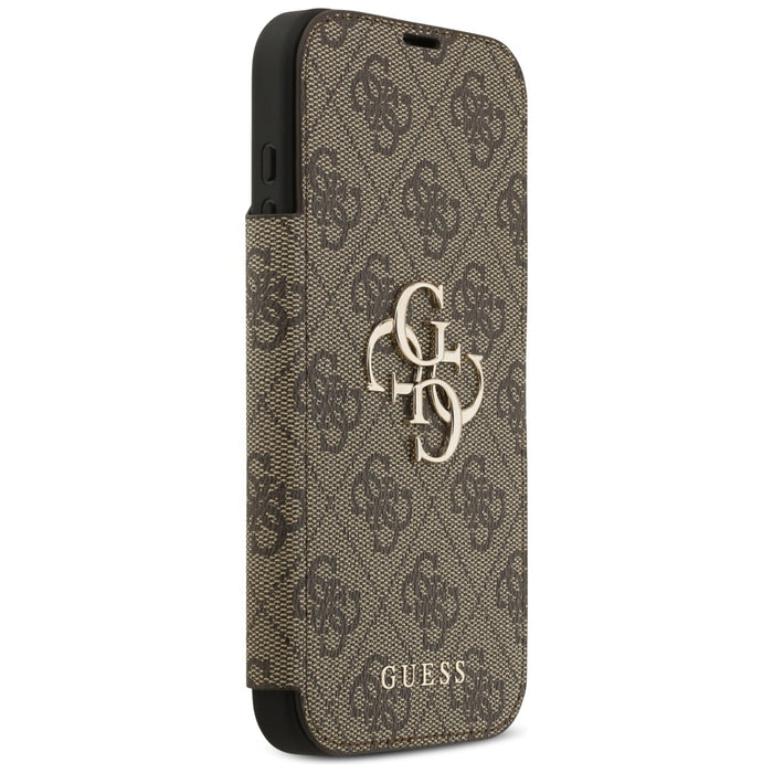 Guess Book 4G Metal Logo Case for iPhone 17 Pro Max - Brown