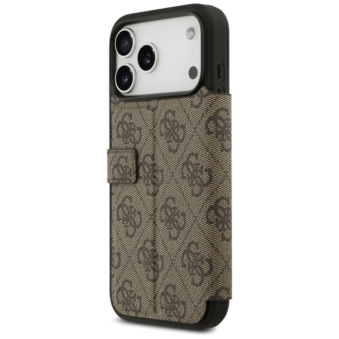 Guess Book 4G Metal Logo Case for iPhone 17 Pro Max - Brown