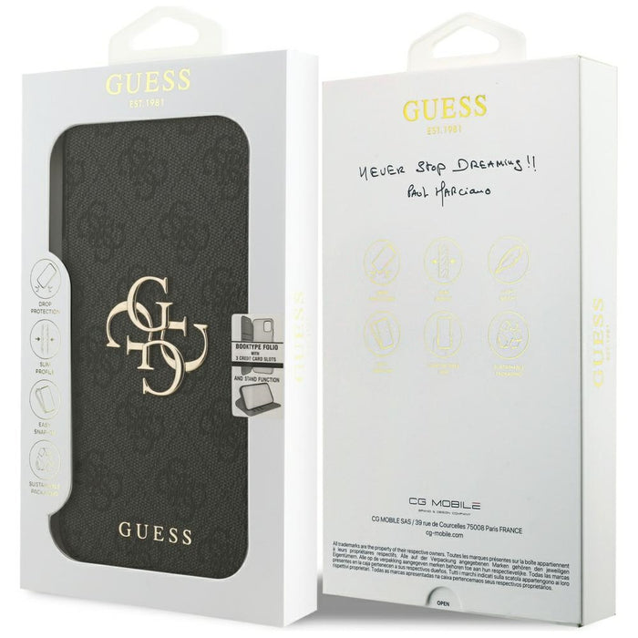 Guess Book 4G Metal Logo Case for iPhone 17 Pro Max - Black
