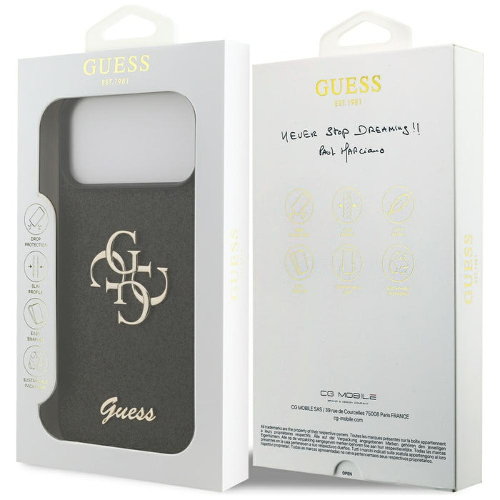 Guess Fixed Glitter Big 4G case for iPhone 17 Pro Max - black