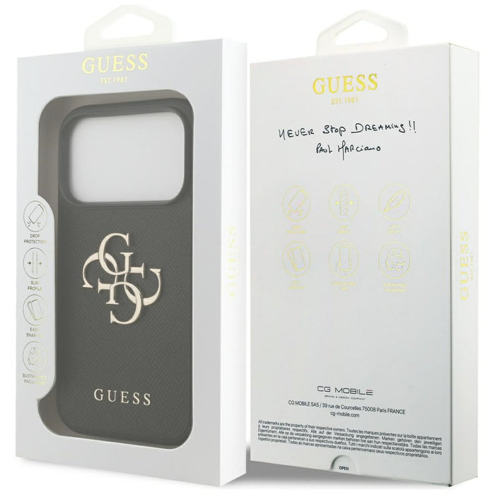 Guess Grained Big 4G &amp; Classic Logo case for iPhone 17 Pro - black