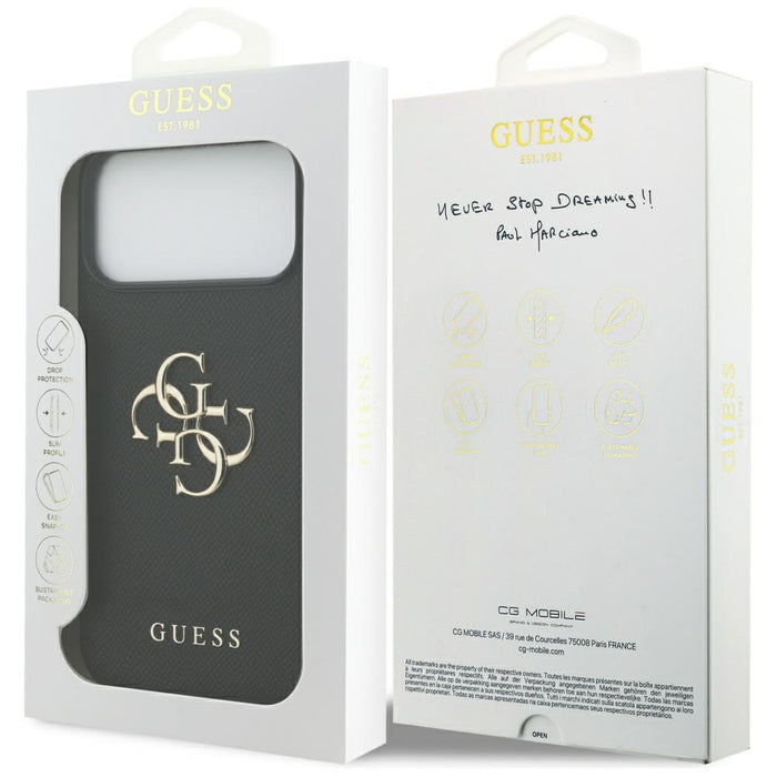 Guess Grained Big 4G &amp; Classic Logo case for iPhone 17 Pro Max - black