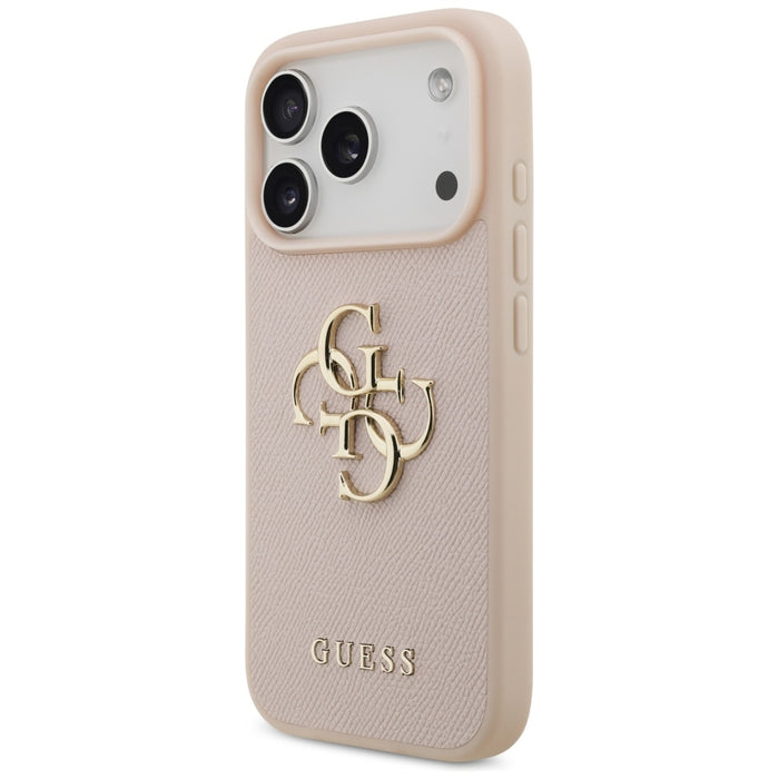 Guess Grained Big 4G &amp; Classic Logo iPhone 17 Pro Case - Pink