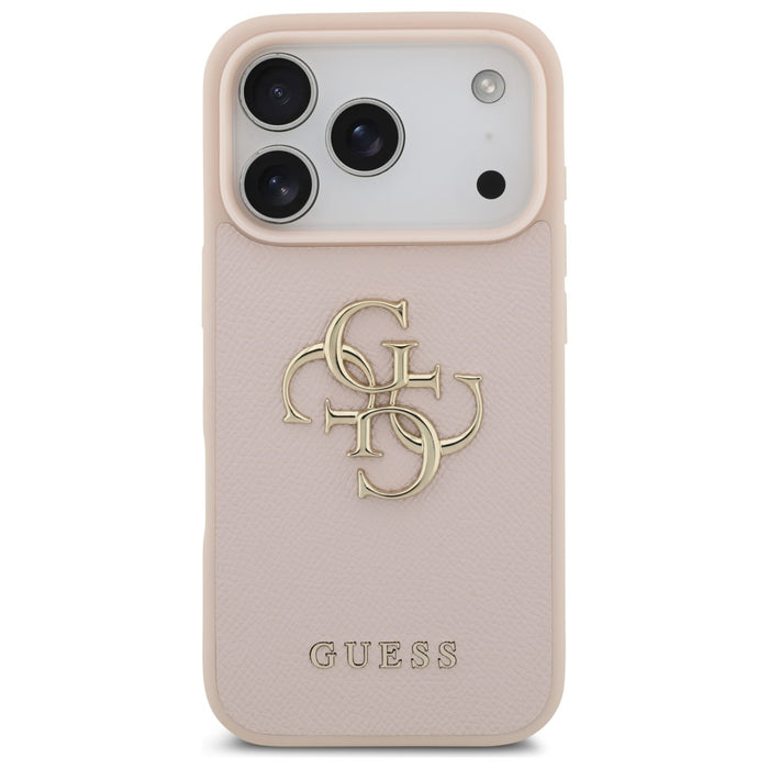 Guess Grained Big 4G &amp; Classic Logo iPhone 17 Pro Case - Pink