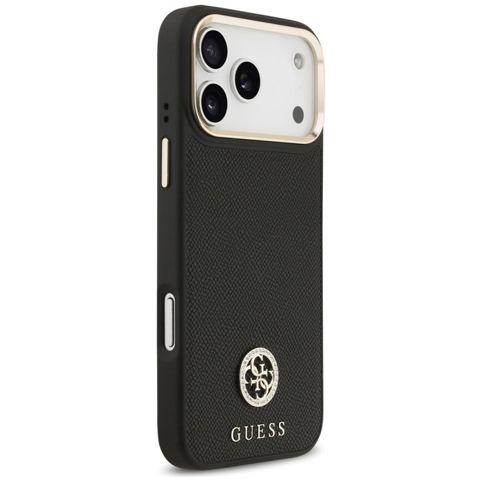 Guess Grained Strass Logo MagSafe case for iPhone 17 Pro Max - black