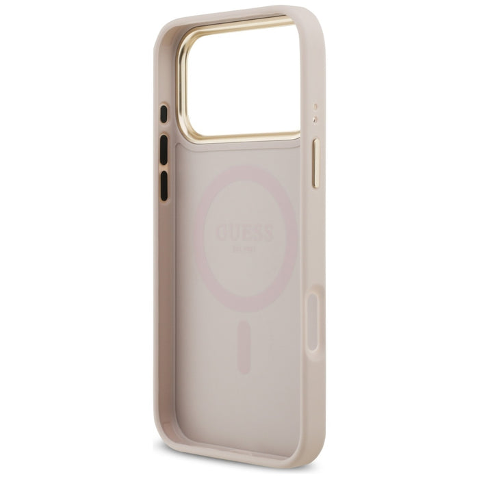 Guess Grained Strass Logo MagSafe case for iPhone 17 Pro Max - pink