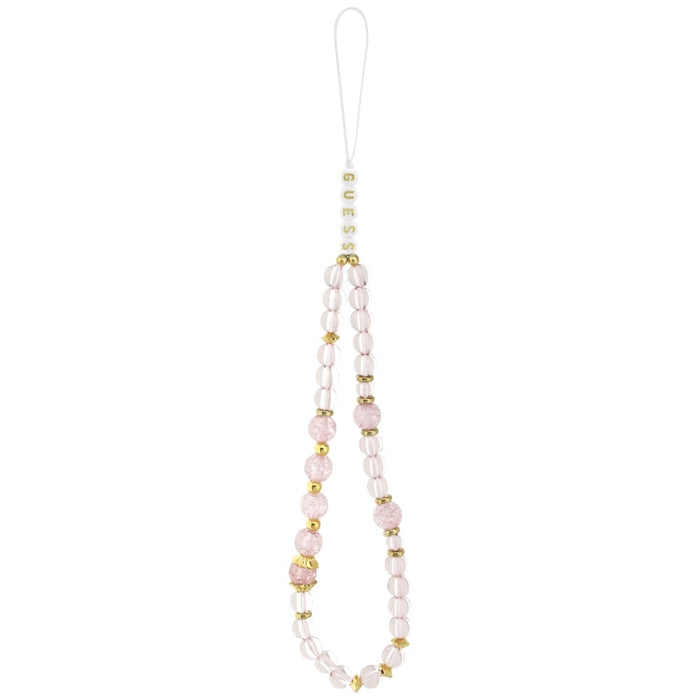 Guess IML Flowers Pearl Strap MagSafe Case for iPhone 17 Pro - Pink