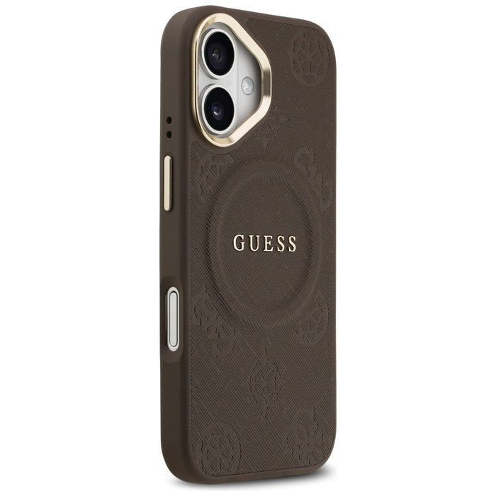 Guess Peony Hot Stamp MagSafe Case for iPhone 17 - Brown