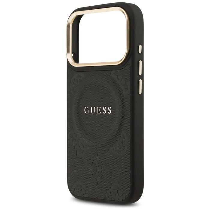 Guess Peony Hot Stamp MagSafe Case for iPhone 17 Pro - Black