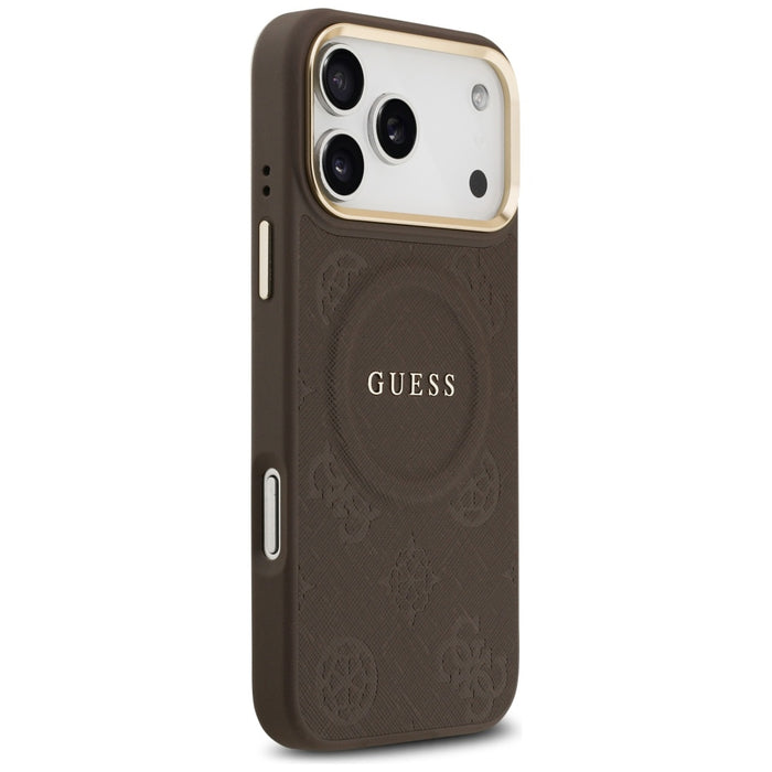 Guess Peony Hot Stamp MagSafe Case for iPhone 17 Pro Max - Brown