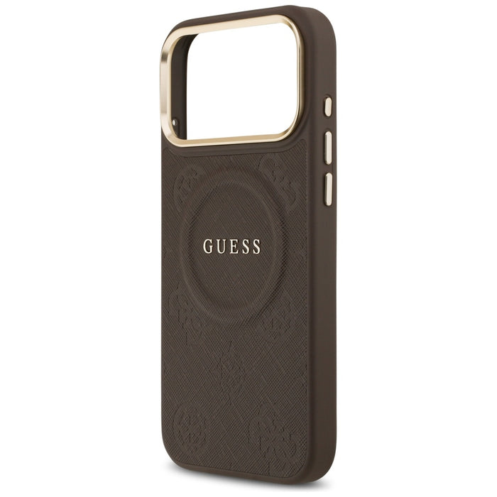 Guess Peony Hot Stamp MagSafe Case for iPhone 17 Pro Max - Brown