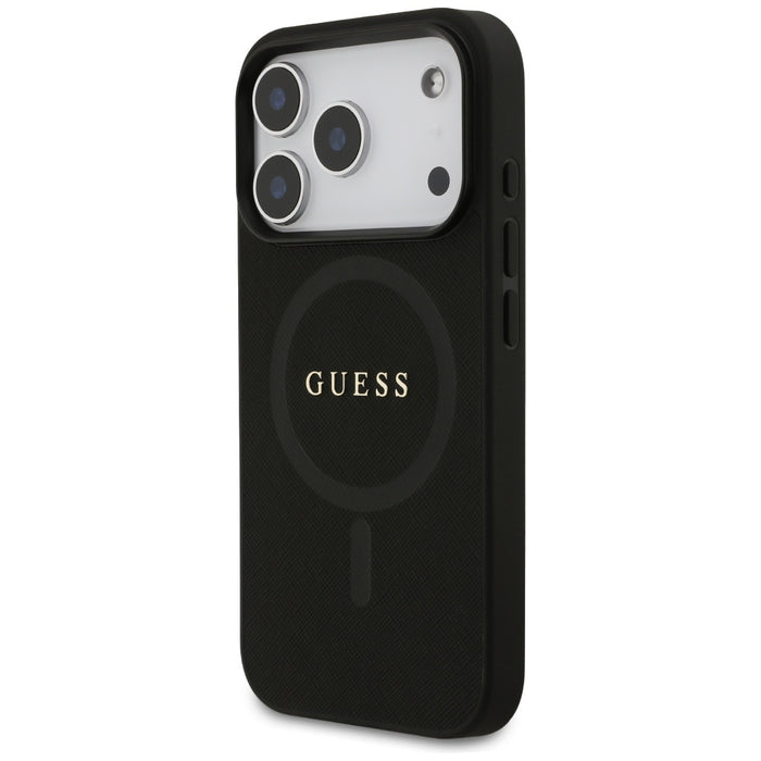 Guess Saffiano Classic Logo MagSafe Case for iPhone 17 Pro - Black