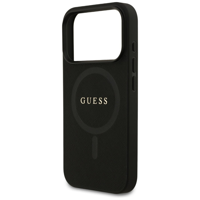 Guess Saffiano Classic Logo MagSafe Case for iPhone 17 Pro - Black