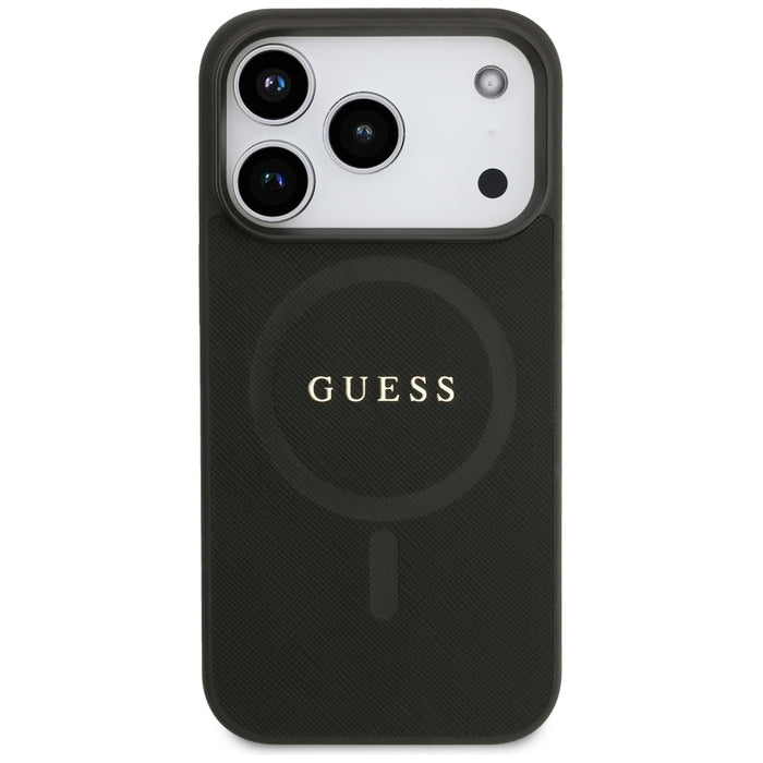 Guess Saffiano Classic Logo MagSafe Case for iPhone 17 Pro - Black