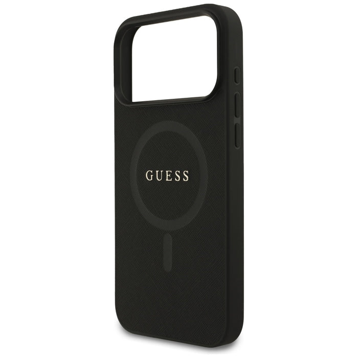 Guess Saffiano Classic Logo MagSafe Case for iPhone 17 Pro Max - Black