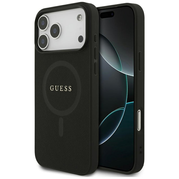 Guess Saffiano Classic Logo MagSafe Case for iPhone 17 Pro Max - Black