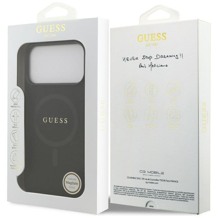Guess Saffiano Classic Logo MagSafe Case for iPhone 17 Pro Max - Black