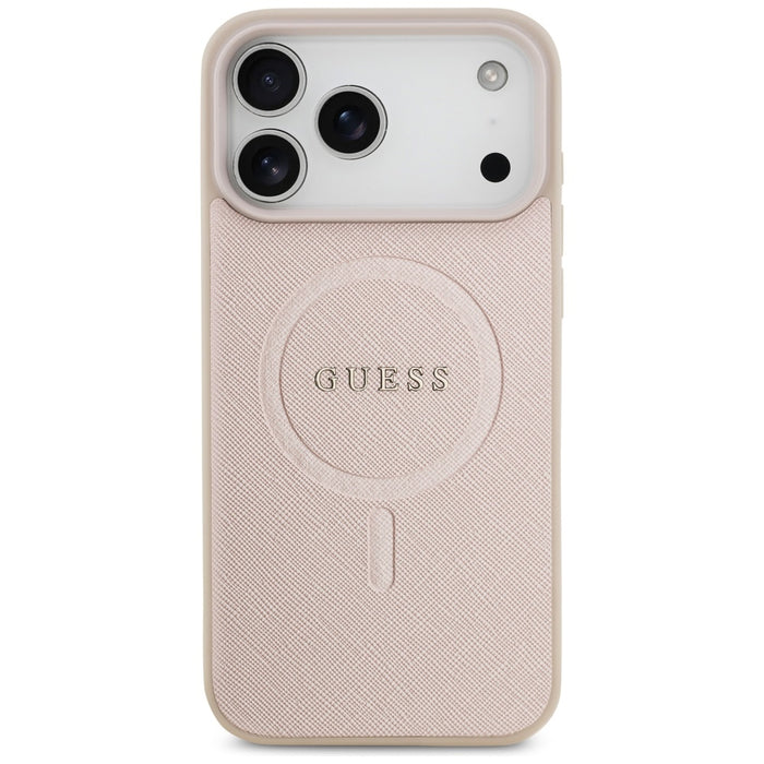Guess Saffiano Classic Logo MagSafe Case for iPhone 17 Pro Max - Pink
