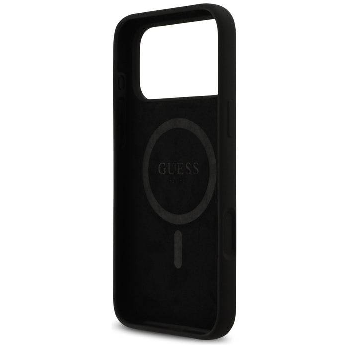 Guess Silicone Logo Strass 4G MagSafe Case for iPhone 17 Pro Max - Black