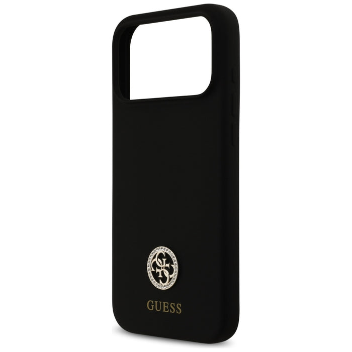 Guess Silicone Logo Strass 4G MagSafe Case for iPhone 17 Pro Max - Black