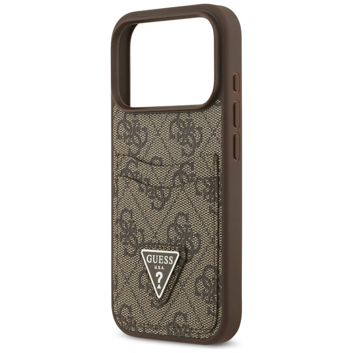Guess 4G Nauble Card Triangle Case for iPhone 17 Pro - Brown