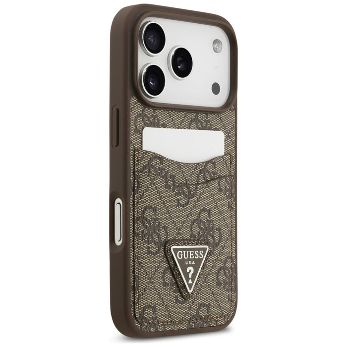Guess 4G Nauble Card Triangle Case for iPhone 17 Pro - Brown
