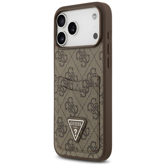 Guess 4G Nauble Card Triangle Case for iPhone 17 Pro Max - Brown