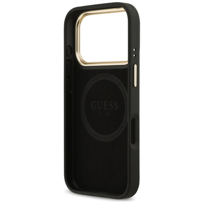 Guess 4G Logo Plate MagSafe Case for iPhone 17 Pro - Black