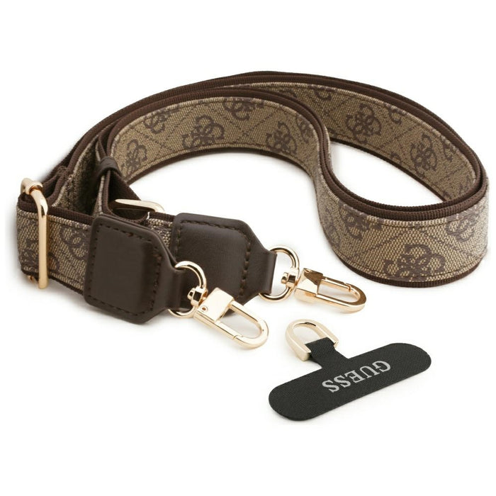 Guess 4G Strass Logo &amp; Big Strap Metal Buttons MagSafe Case for iPhone 17 - Brown