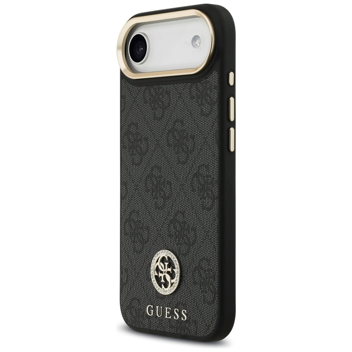 Guess 4G Strass Logo &amp; Big Strap Metal Buttons MagSafe Case for iPhone Air - Black