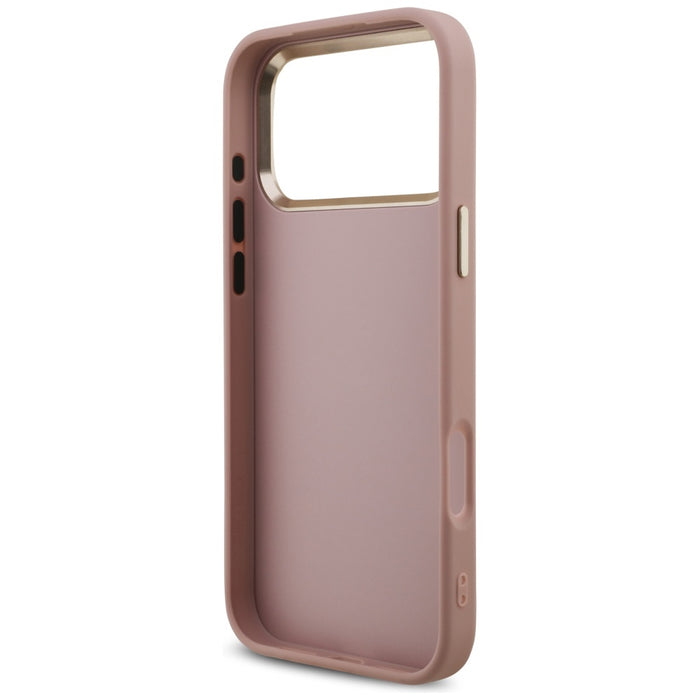 Guess Fixed Glitter Big 4G Metal Frame Case for iPhone 17 Pro Max - Pink