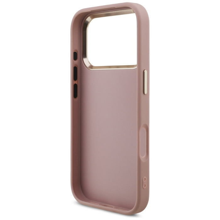 Guess Fixed Glitter Big 4G Metal Frame Case for iPhone 17 Pro - Pink