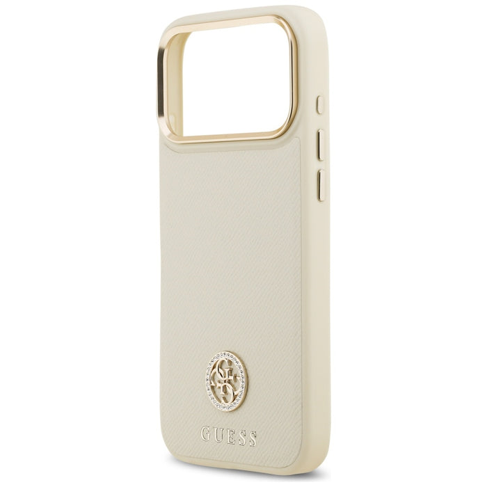 Guess Grained Strass Logo MagSafe case for iPhone 17 Pro Max - beige